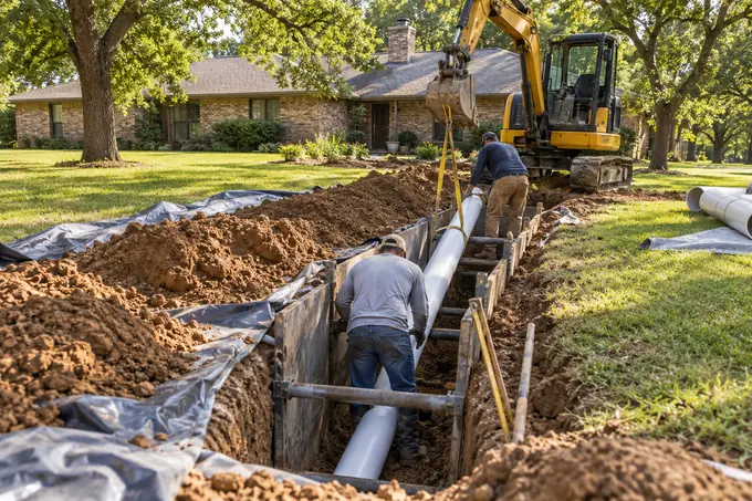 Sewer line replacement in Waxahachie